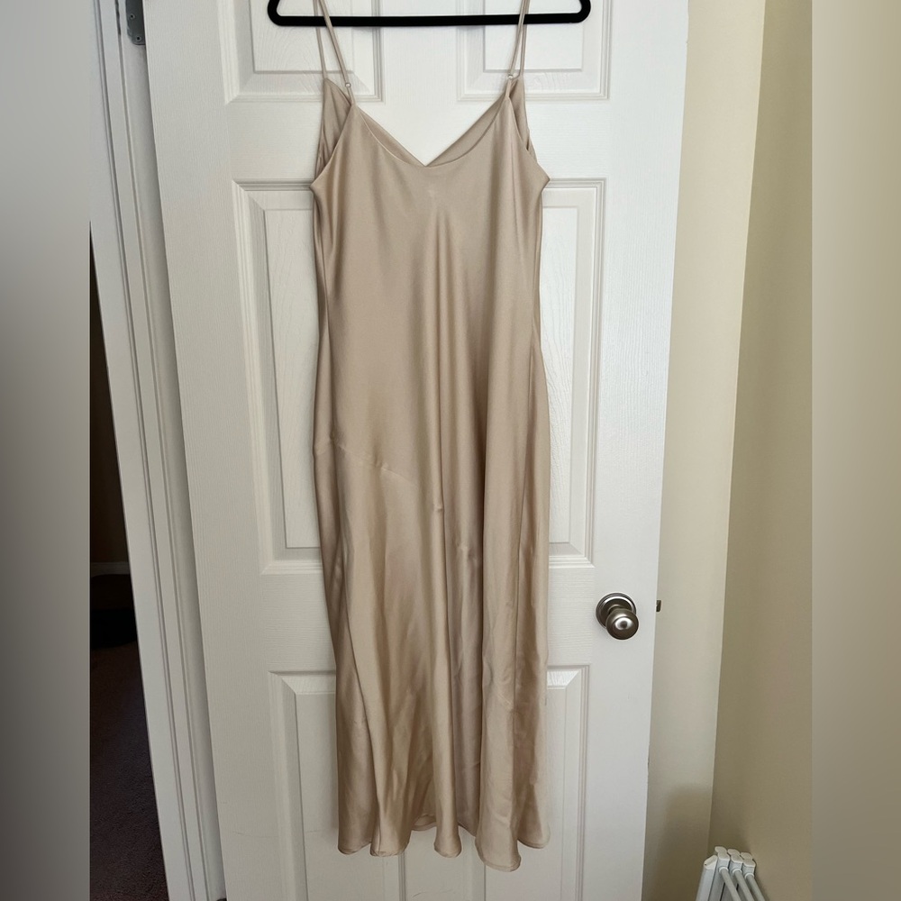 Elegant Champagne Slip Dress - Picture 2 of 3
